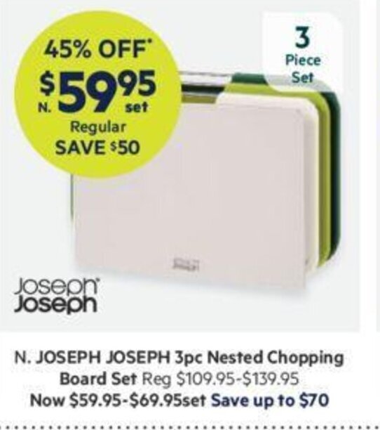 Joseph Joseph 3pc Nested Chopping Board Set offer at Harris Scarfe