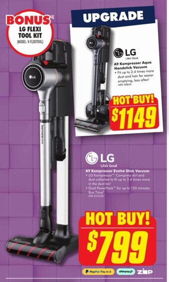 The Good Guys LG A9 Kompressor evolve stick vacuum offer