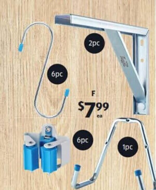 Assorted Hooks, Shelf Supports and Tool Holders offer at ALDI