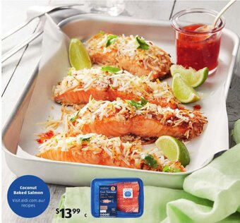 ALDI The Fishmonger Fresh Tasmanian Salmon Fillets 4pk/460g offer