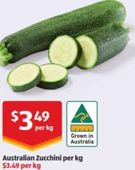 Australian Zucchini per kg offer at ALDI