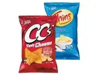Woolworths Thins or CC’s Corn Chips 175g offer