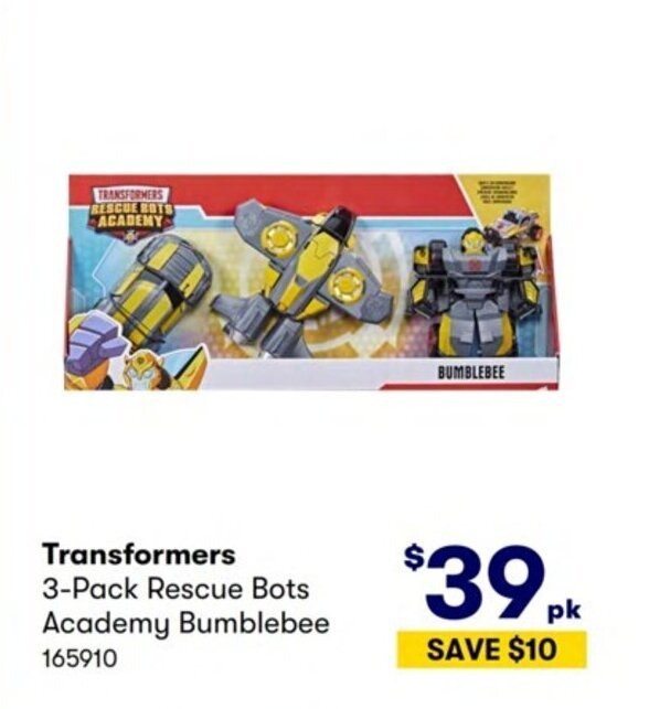 Transformers 3pack Rescue Bots Academy Bumblebee offer at Costco