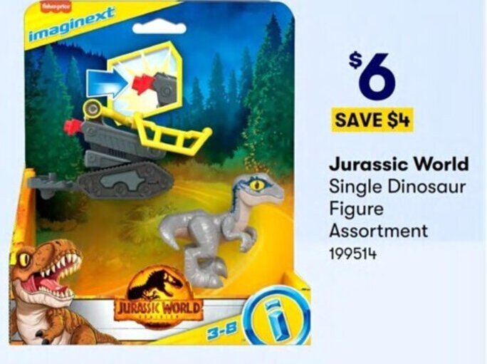 Jurassic World Single Dinosaur Figure Assortment offer at Costco