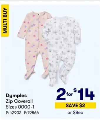 Dymples Zip Coverall Sizes 0000-1