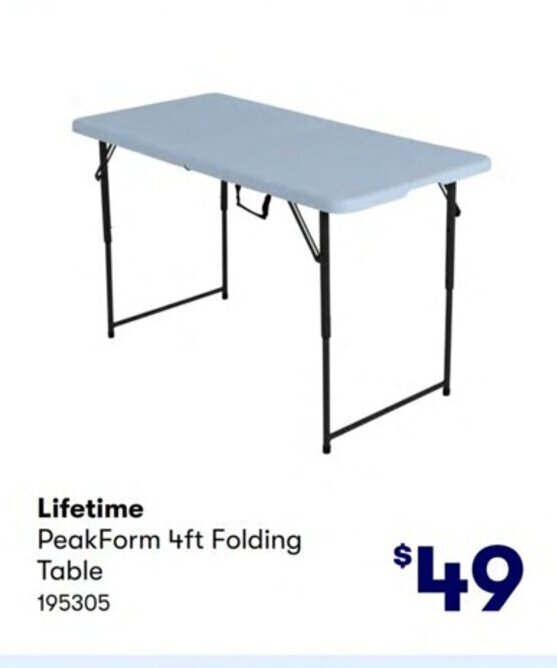Lifetime Peakform 4ft Folding Table offer at Costco