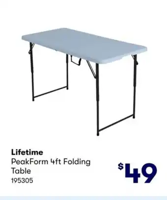 Costco Lifetime Peakform 4ft Folding Table offer