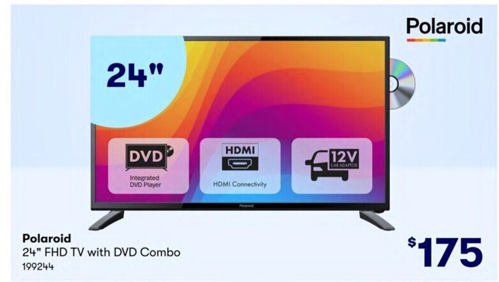 Polaroid 24" FHD TV with DVD Combo offer at Costco