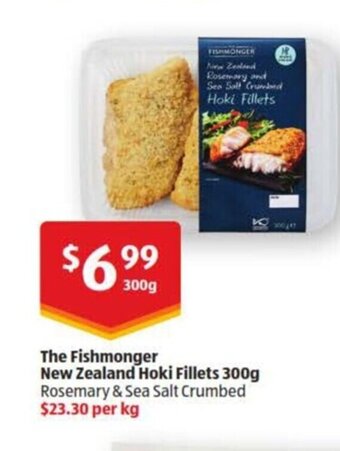 ALDI The fishmonger new zealand hoki fillets 300g offer