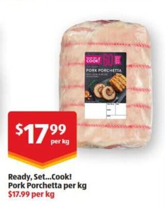 ALDI Ready, set...cook! pork porchetta per kg offer