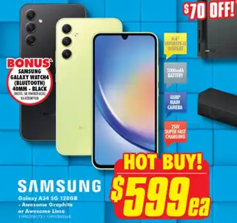 The Good Guys Galaxy A34 5G 129Gb - awesome grpahite or awesome lime offer