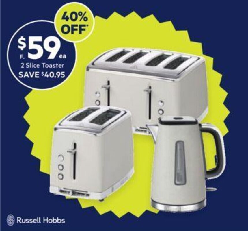 Russell hobbs stone textured 2 slice toaster offer at Harris Scarfe