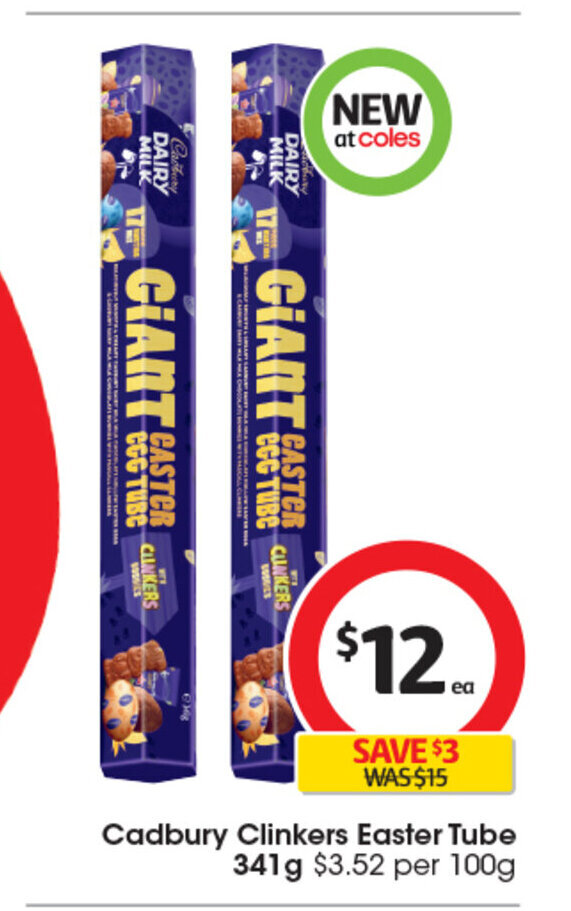 Cadbury Clinkers Easter Tube offer at Coles