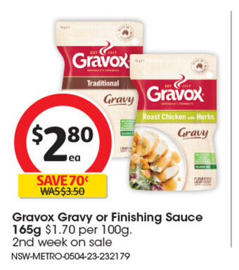 Coles Gravox Gravy or Finishing Sauce 165g offer
