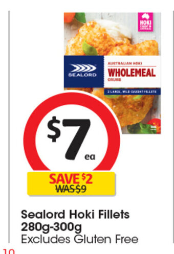 Coles Sealord Hoki Fillets 280g-300g offer