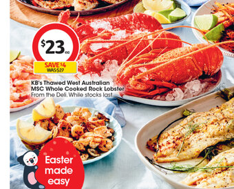 Coles KB's Thawed West Australian MSC Whole Cooked Rock Lobster offer