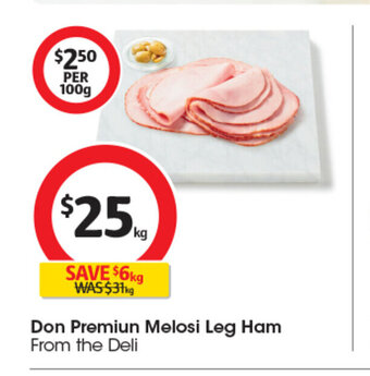 Coles Don Premium Melosi Leg Ham offer