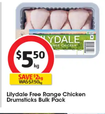 Lilydale Free Range Chicken Drumsticks Bulk Pack