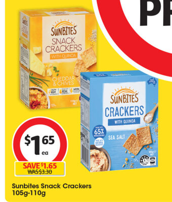 Coles Sunbites Snack Crackers 105g-110g offer