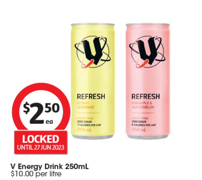 V Energy Drink 250ml offer at Coles