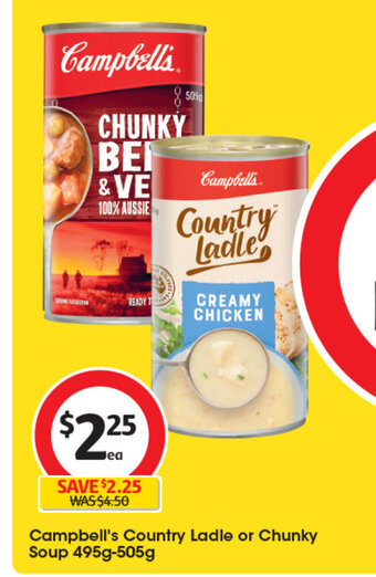 Coles Campbell's Country Ladle or Chunky Soup 495g-505g offer