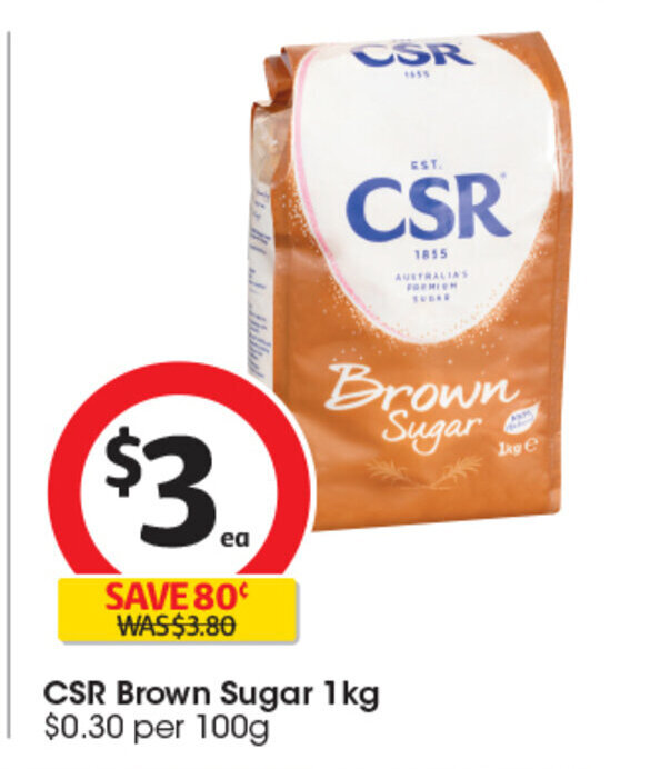 CSR Brown Sugar 1kg offer at Coles