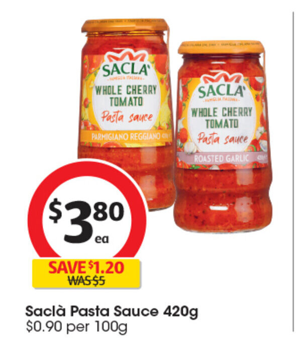 Saclà Pasta Sauce 420g offer at Coles