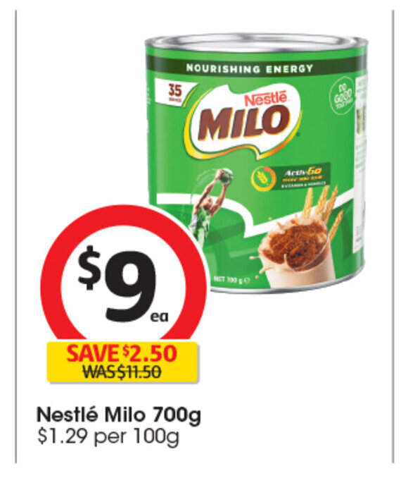 Nestlé Milo 700g offer at Coles