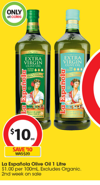 Coles La Española Olive Oil 1 Litre offer