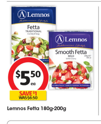 Coles Lemnos Fetta 180g-200g offer