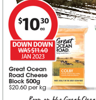 Coles Great Ocean Road Cheese Block 500g offer