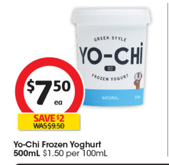 Coles Yo-Chi Frozen Yoghurt 500ml offer