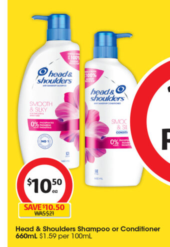 Coles Head & Shoulders Shampoo or Conditioner 660ml offer