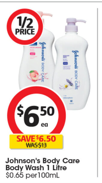 Coles Johnson's Body Care Body Wash 1 Litre offer