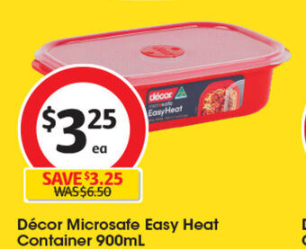 Coles Décor Microsafe Easy Heat Container 900ml offer