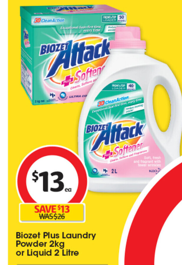 Blozet Plus Laundry Powder 2kg or Liquid 2 Litre offer at Coles
