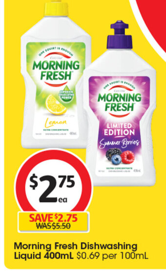 Coles Morning Fresh Dishwashing Liquid 400mL offer