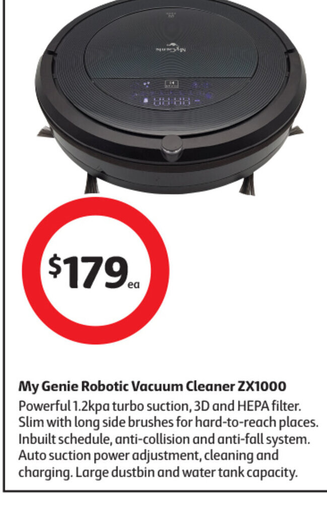 My Genie Robotic Vacuum Cleaner ZX1000 offer at Coles