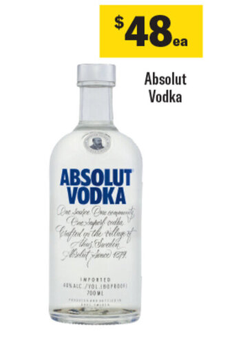 Coles Absolut Vodka offer