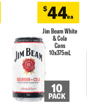Coles Jim Beam White & Cola Cans 10x375mL offer