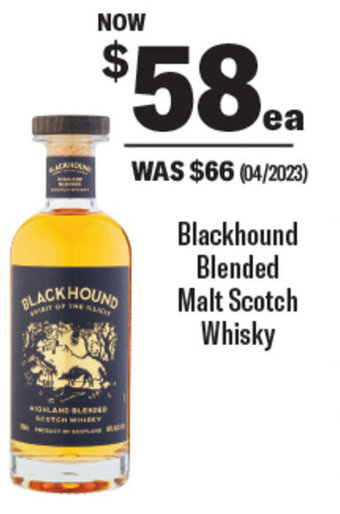 Coles Blackhound Blended Malt Scotch Whisky offer