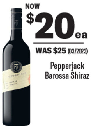 Coles Pepperjack Barossa Shiraz offer