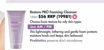 Nutrimetics Nutrimetics restore pro foaming cleanser offer