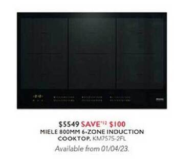 Harvey Norman Miele 800mm 6-zone induction cooktop offer