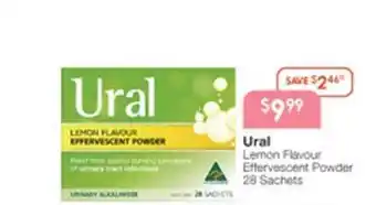 National Pharmacies Ural lemon flavour effervescent powder 28 sachets offer