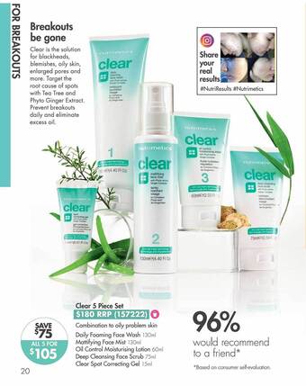 Nutrimetics Clear 5 piece set offer