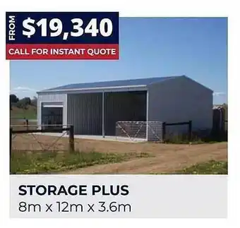 Wide Span Sheds Storage plus offer