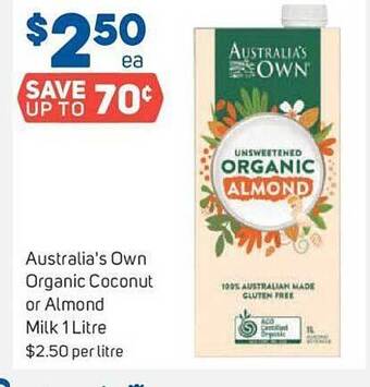 Foodland Australia's own organic coconut or almond milk offer