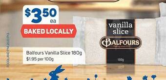 Foodland Balfours vanilla slice offer