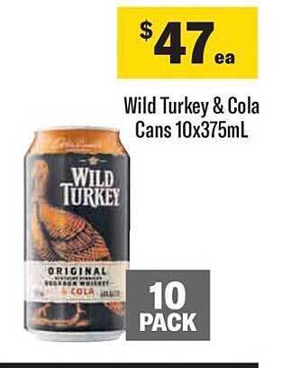 Liquorland Wild turkey & cola offer